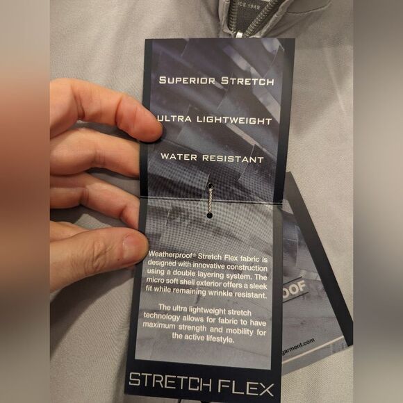 NWT WEATHERPROOF Gray superior stretch water resistant bomber light jacket XXL - Picture 6 of 10